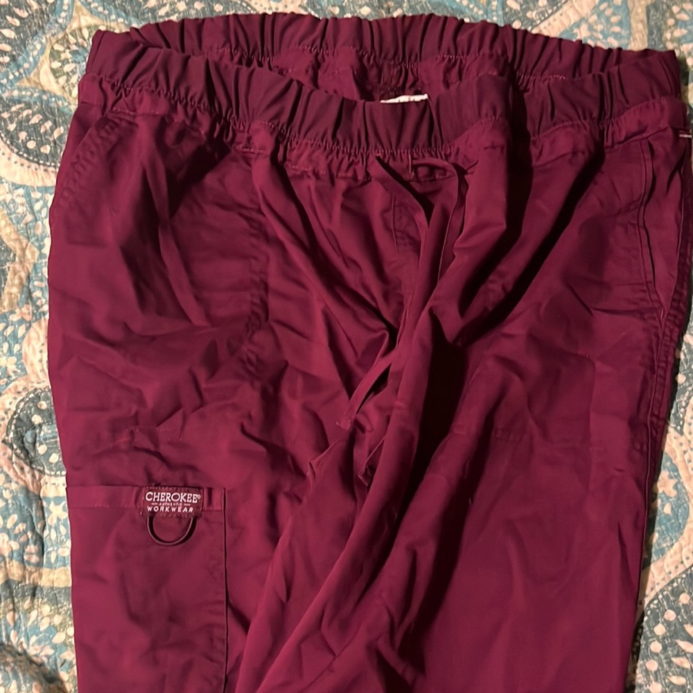 Maroon/deep purple scrub bottoms